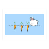 Kawaii Cute Rabbit With Carrots (Print Only) thumbnail