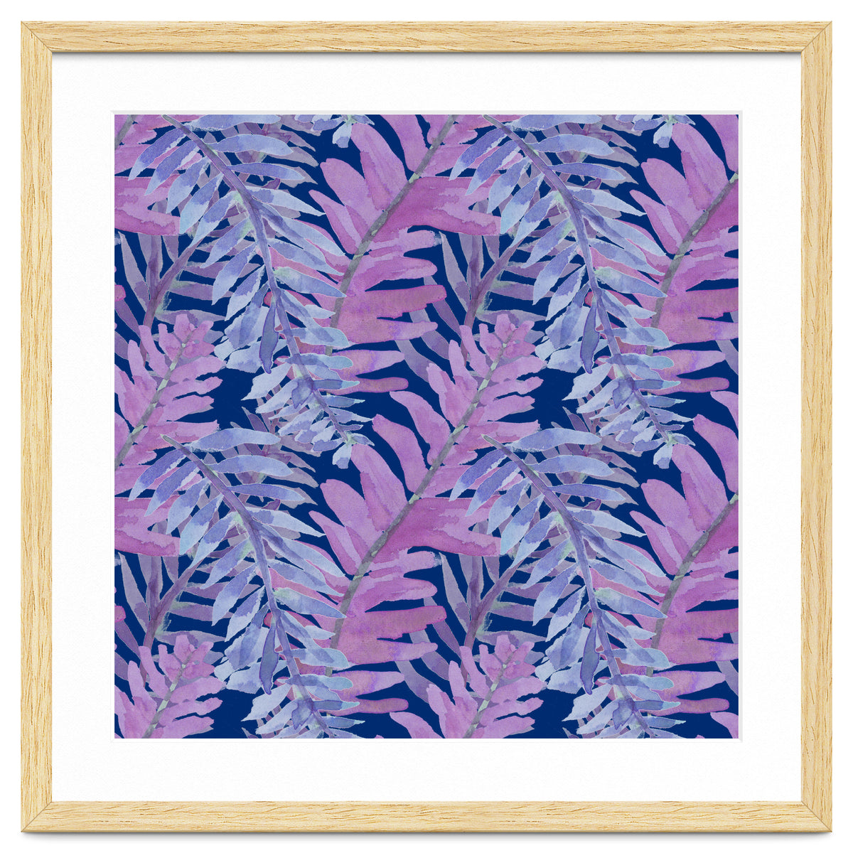 Woodland Ferns in Blue