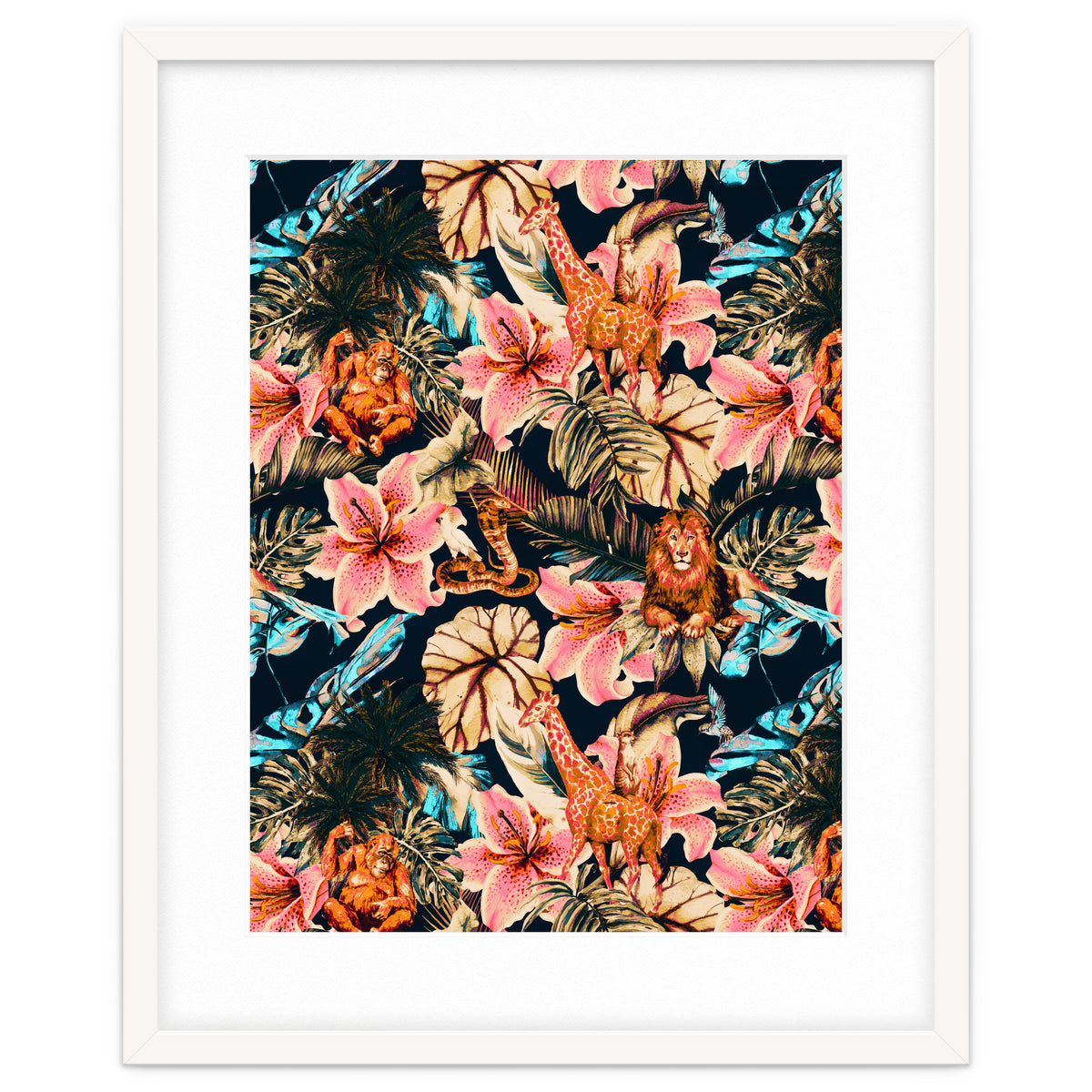 Wild animals in the dark of the jungle 02