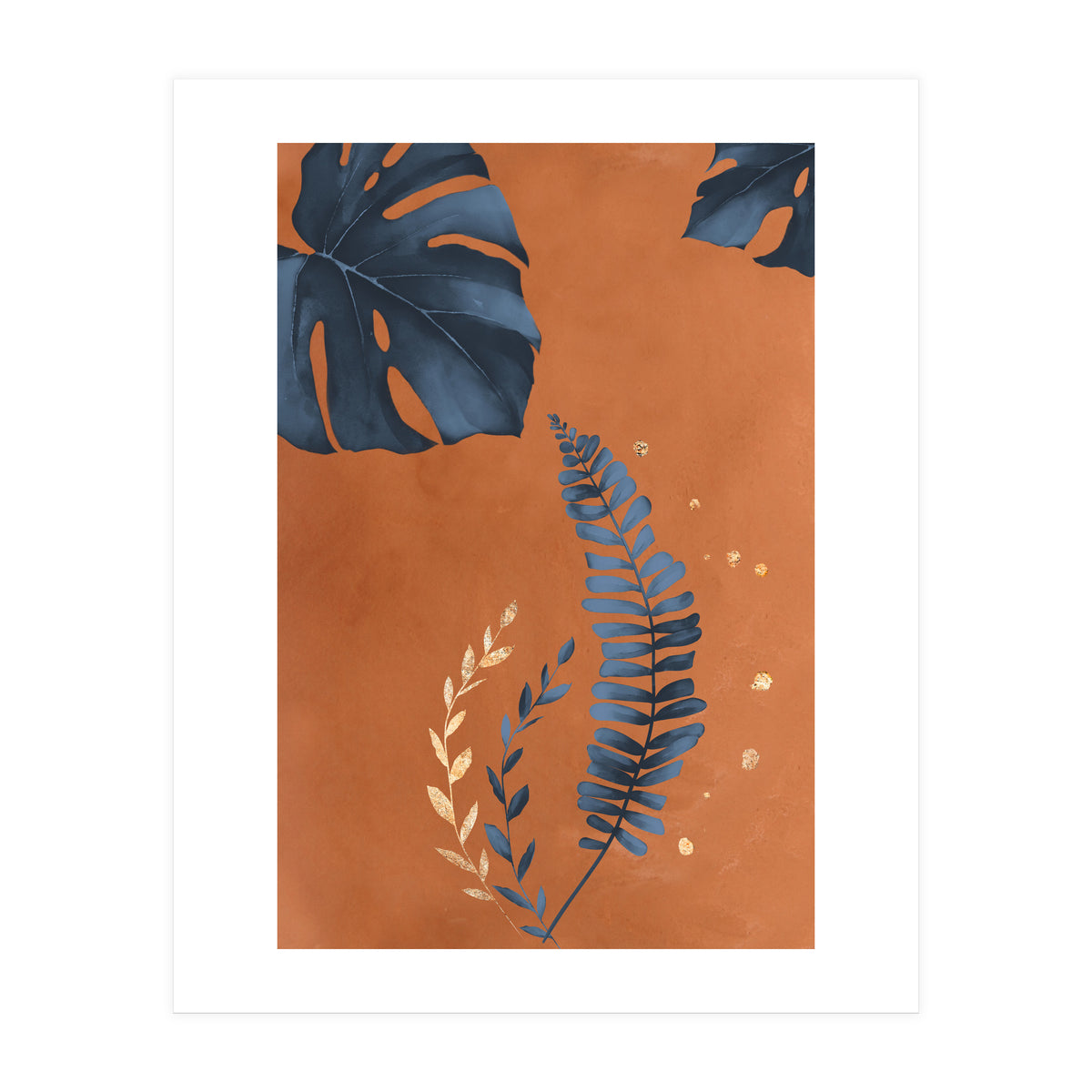Monstera Leaf Terracotta (Print Only)