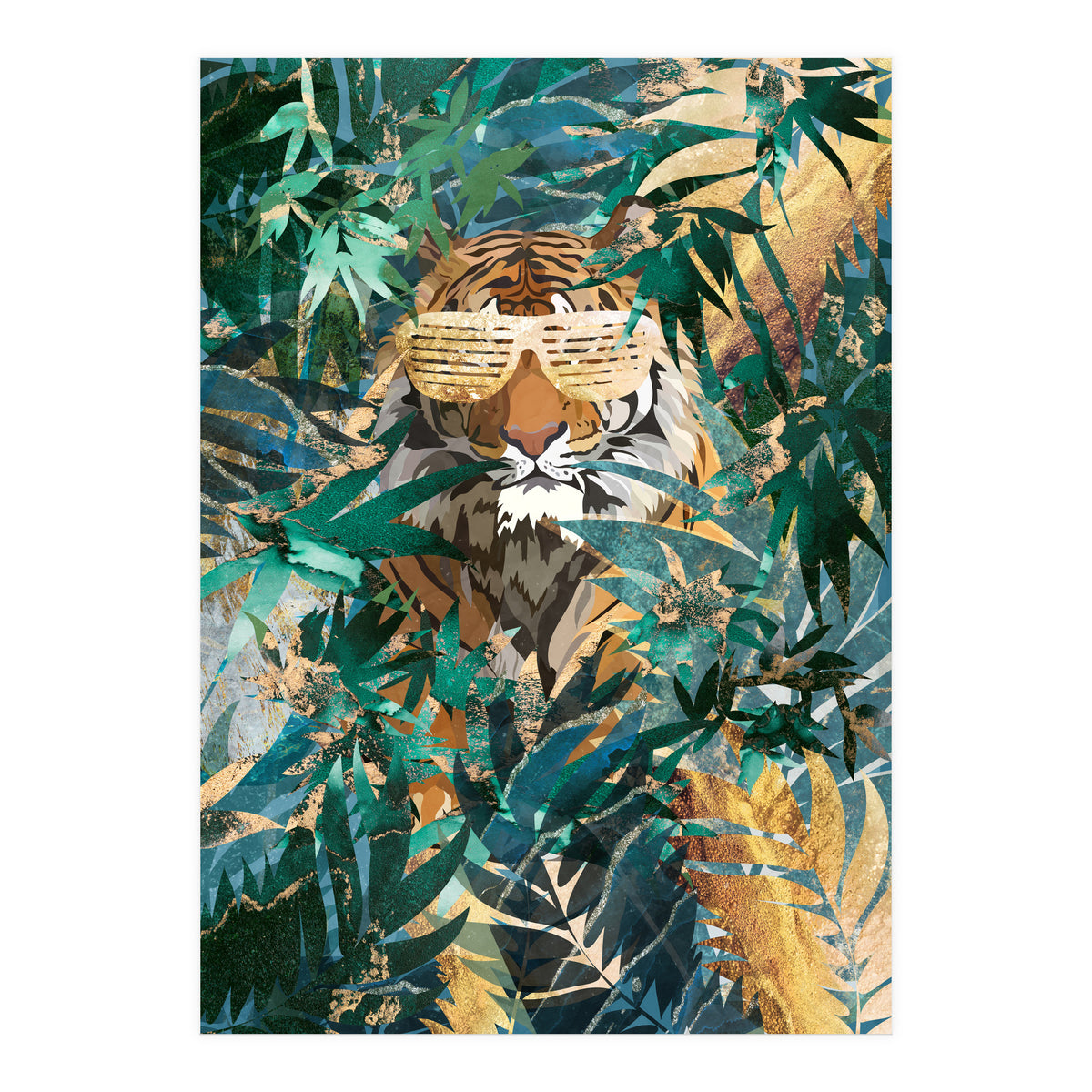 Hip Hop tiger in the tropical jungle (Print Only)
