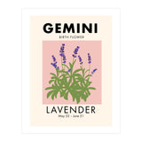 Gemini Birth Flower Lavender (Print Only) thumbnail