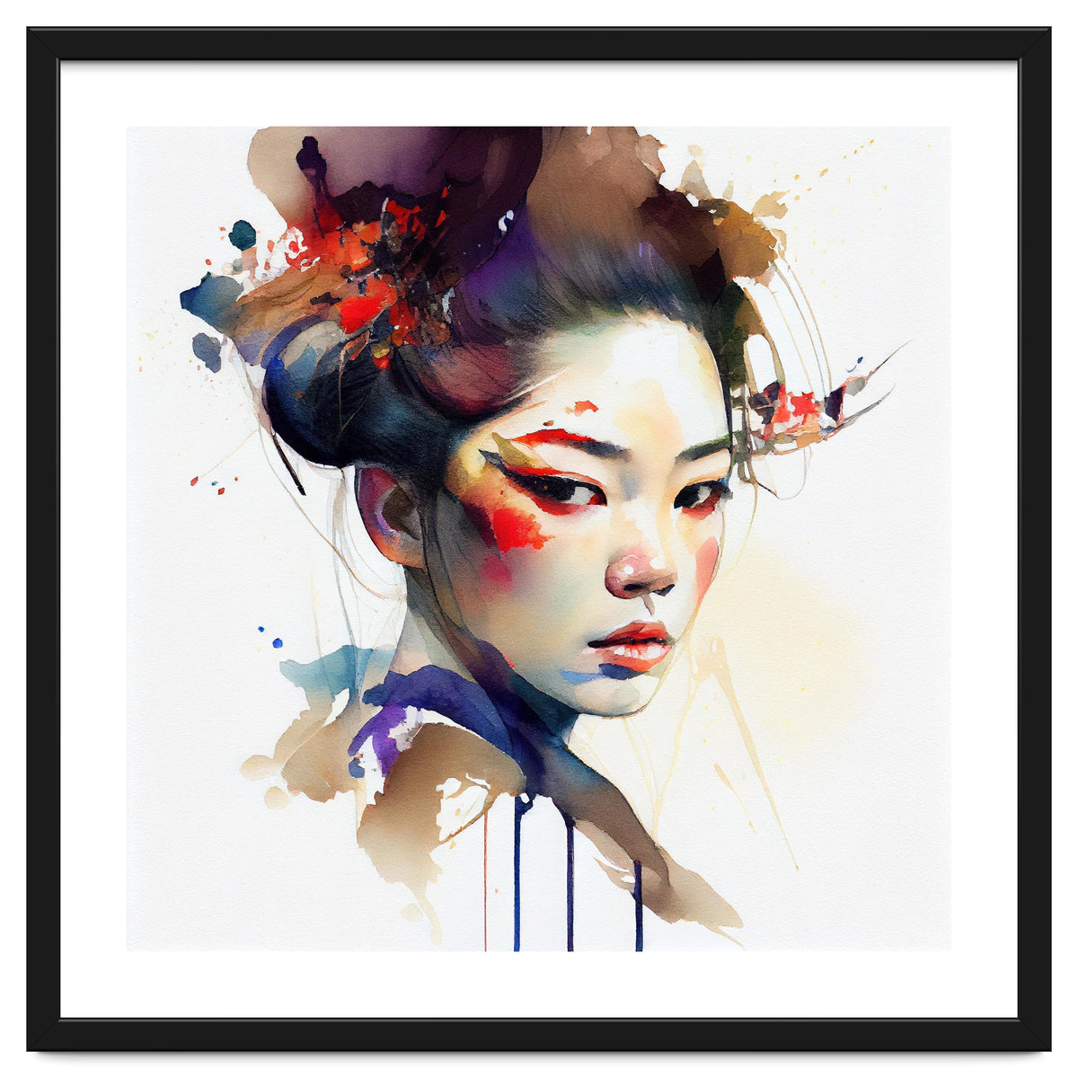 Watercolor Modern Geisha #1
