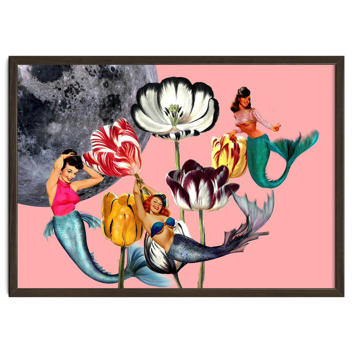 Mermaid Floral with moon
