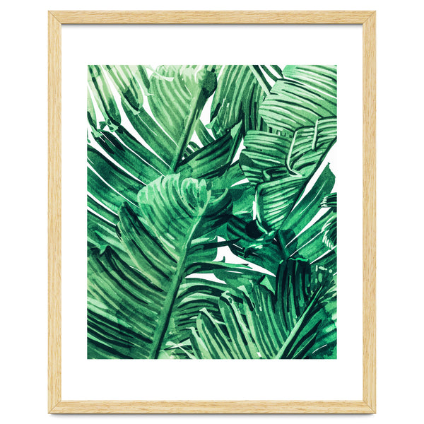 Tropical State of Mind | Watercolor Palm Banana Leaves Painting | Botanical Jungle Bohemian Plants