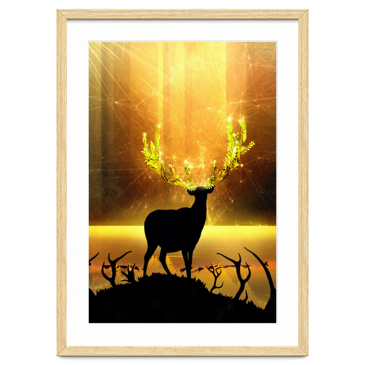 Greenery Deer Golden Sun