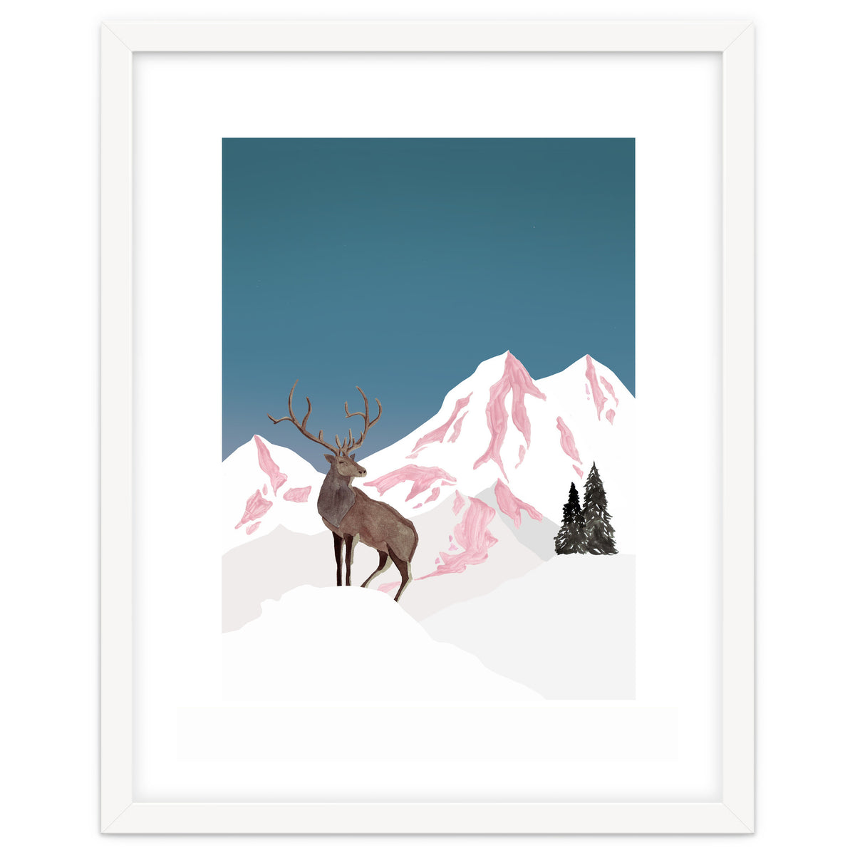 Mountain Love Winter Stag