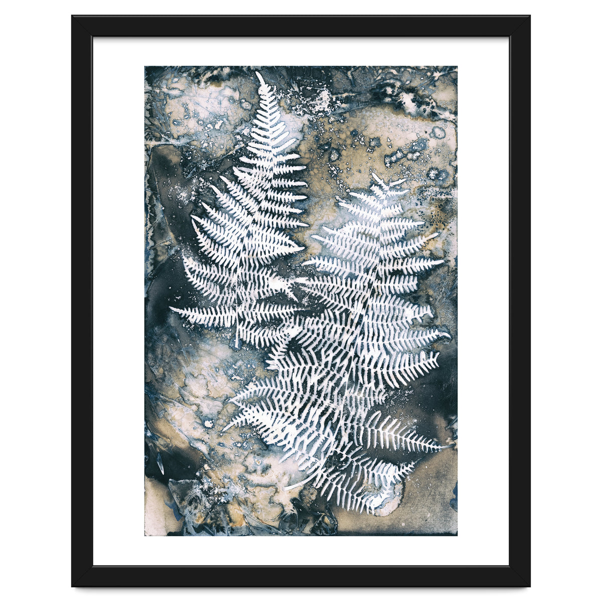 Indigo Blue Botanical Leaves No. 12