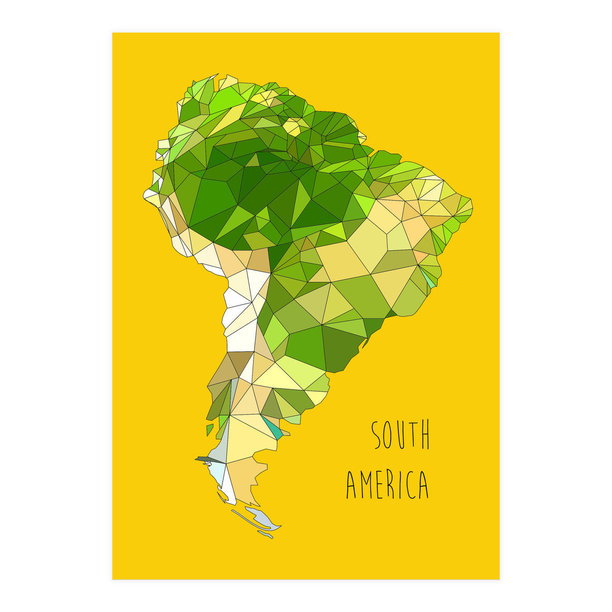 SOUTH AMERICA – Yellow (Print Only)