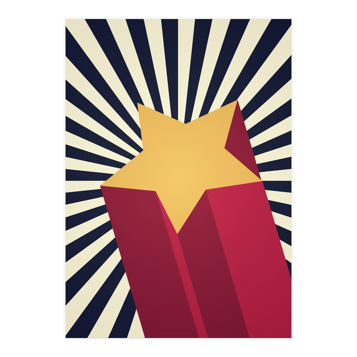 Mid Century 3d Star (Print Only)