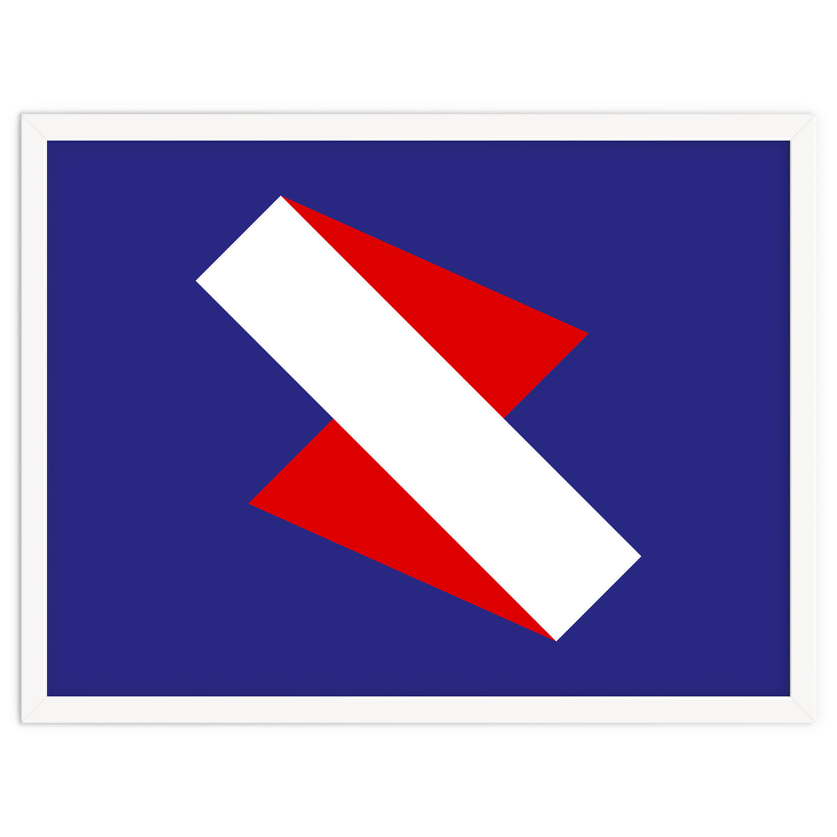 Geometric Shapes No. 68 - red & royal blue