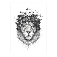 Floral Lion Bw (Print Only)