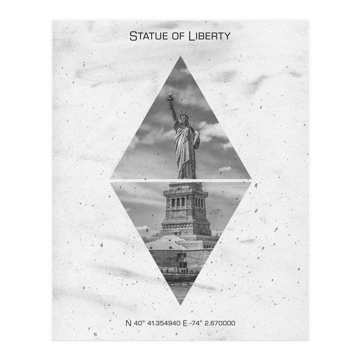 Coordinates NEW YORK CITY Statue of Liberty  (Print Only)