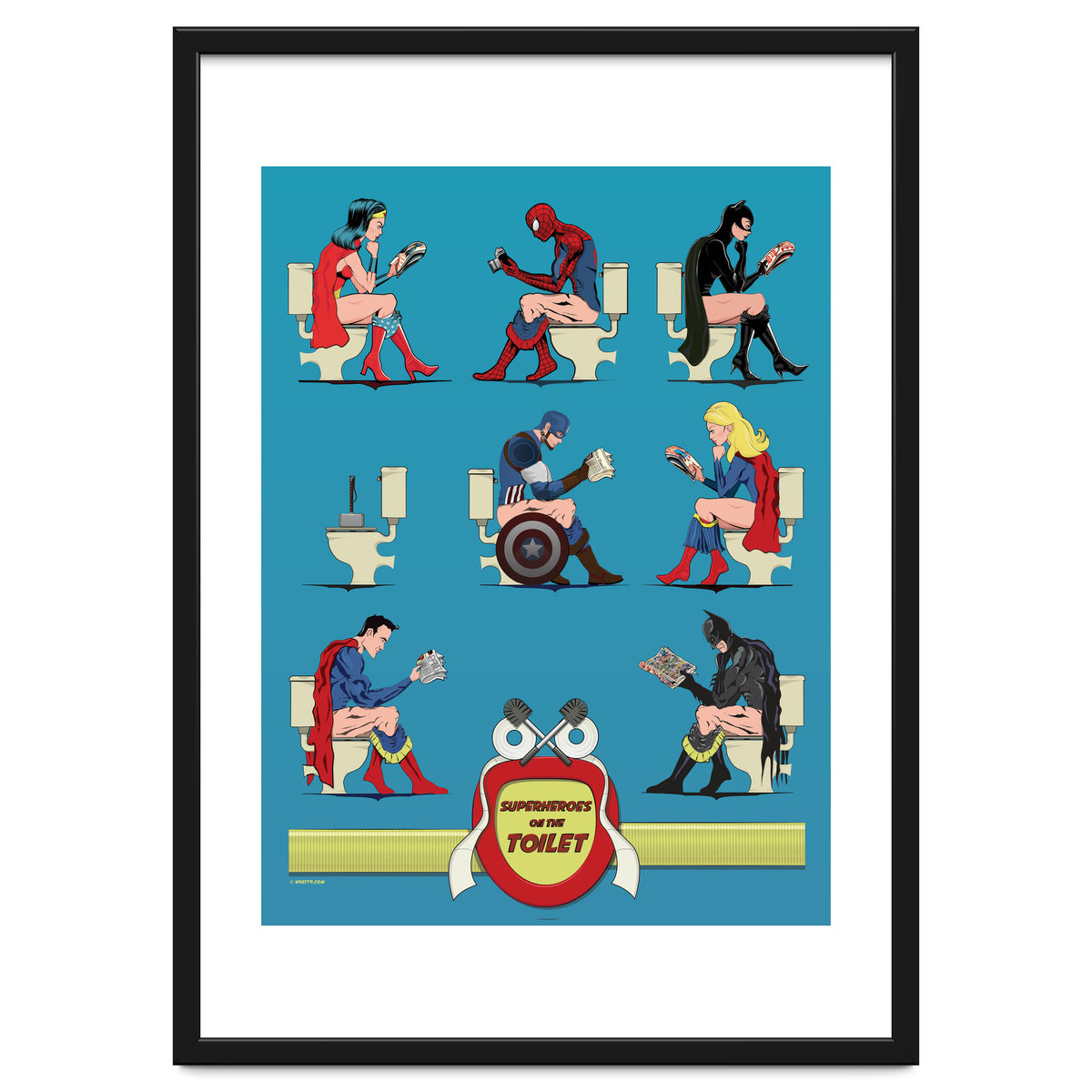 Superheroes on the Toilet, funny poo humour