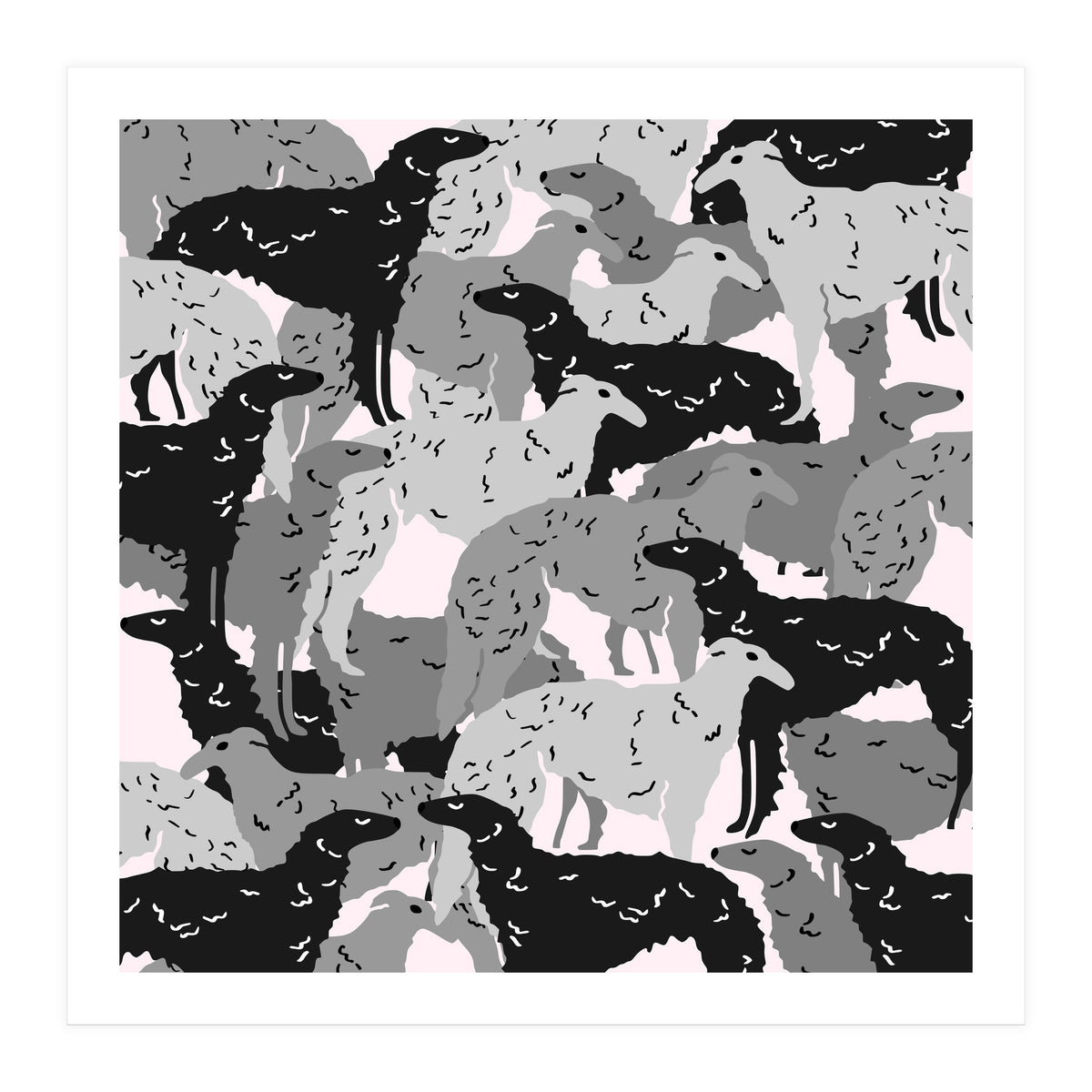 Borzoi dogs pattern (Print Only)