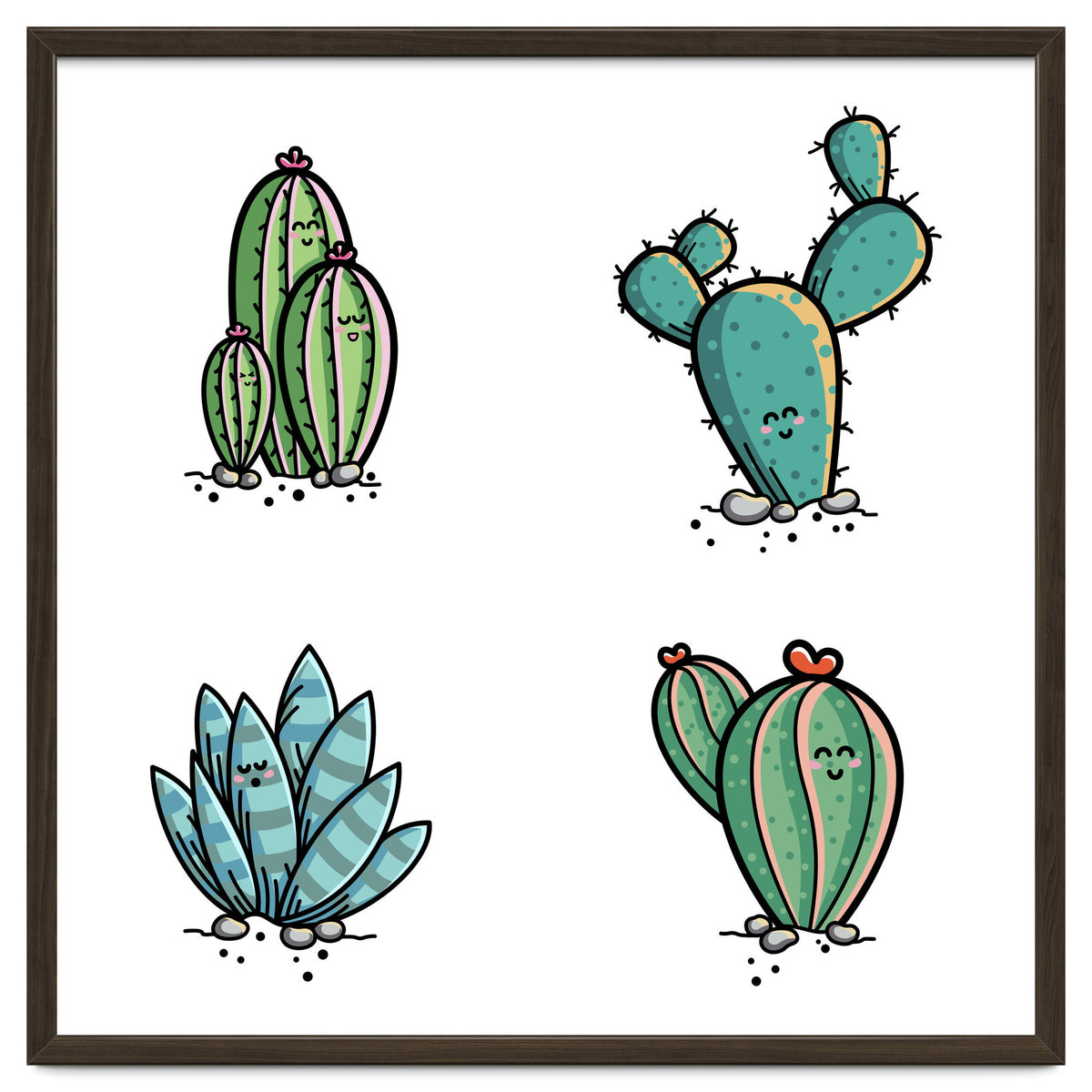 Kawaii Cute Cacti Desert Plants
