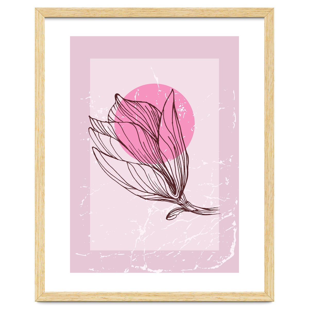 Magnolia  Minimalist Scandinavian, Abstract Geometric Art, Botanical Art
