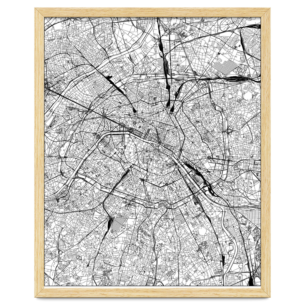 Paris White Map