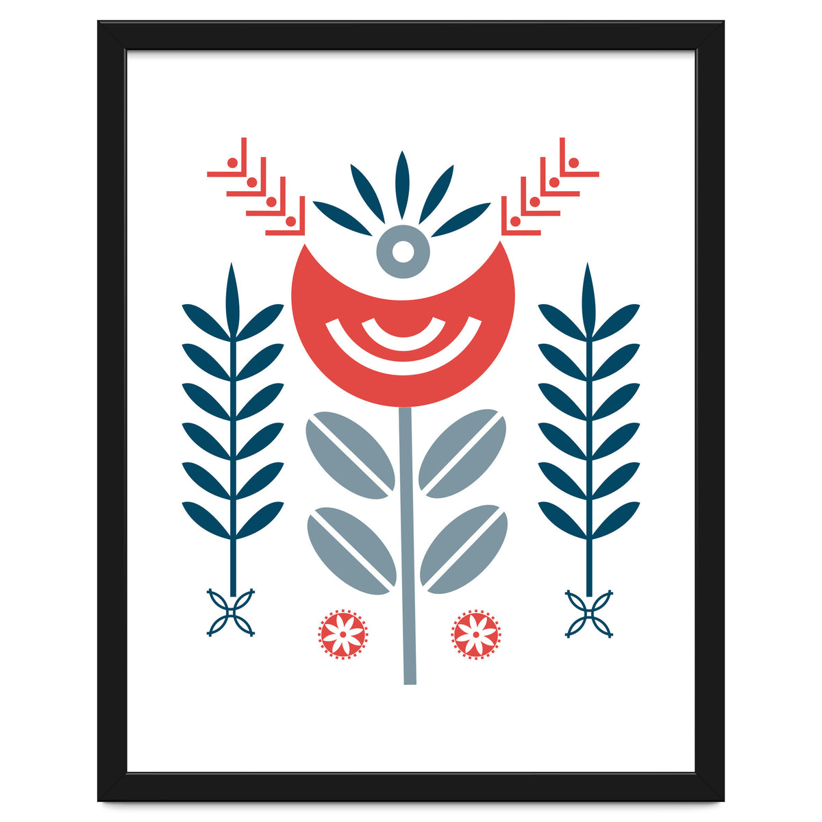 Scandi Folk Flower Pattern