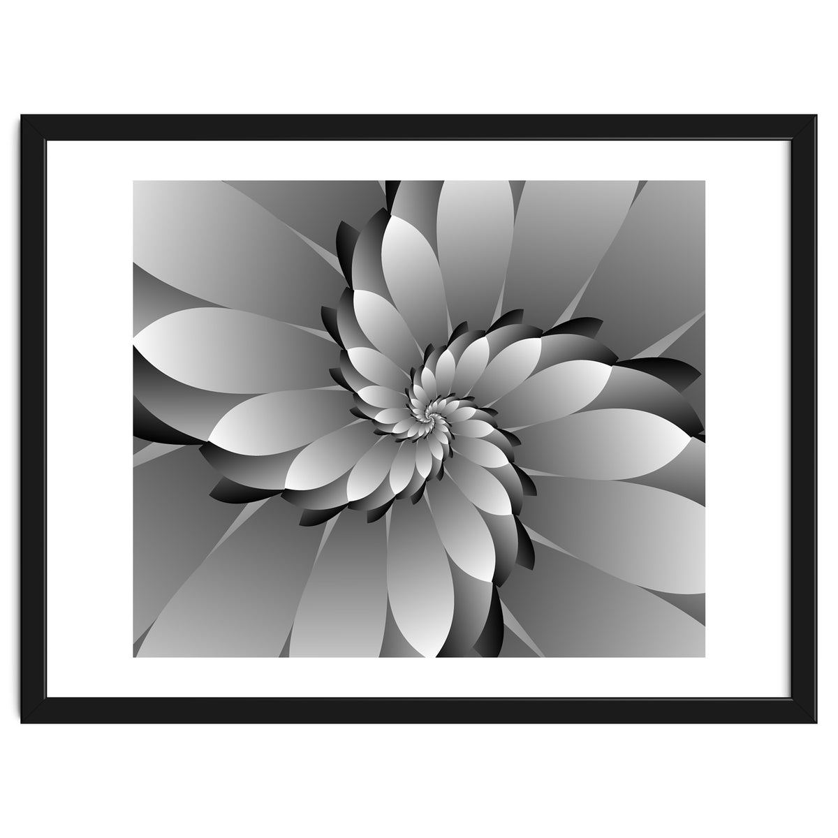 BLACK Floral 3D ART