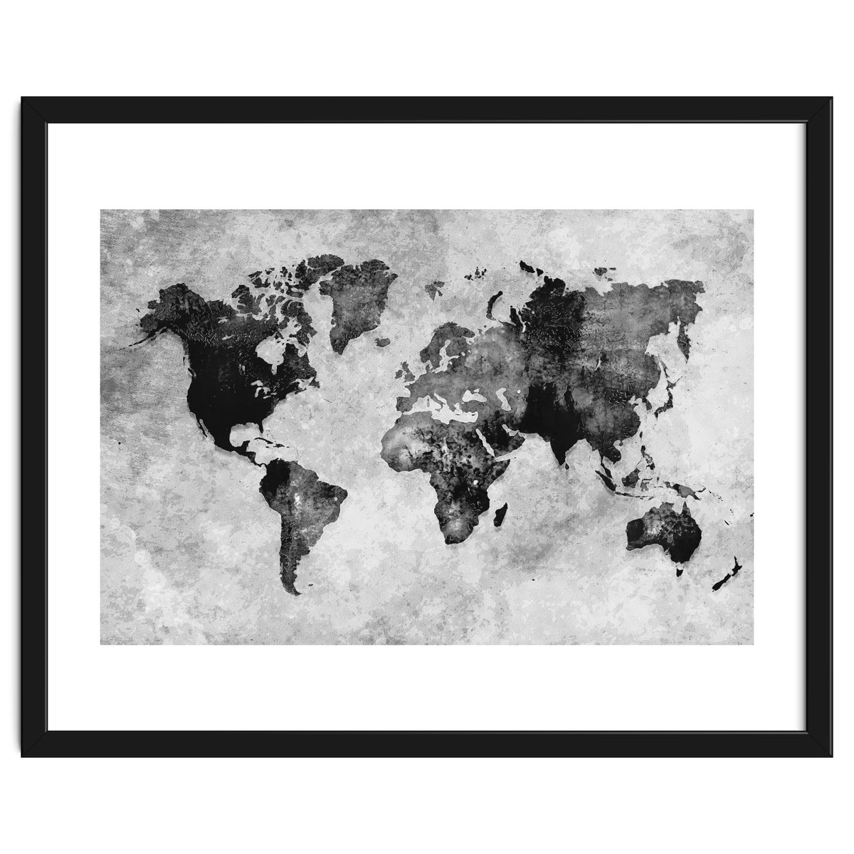 black and white world map