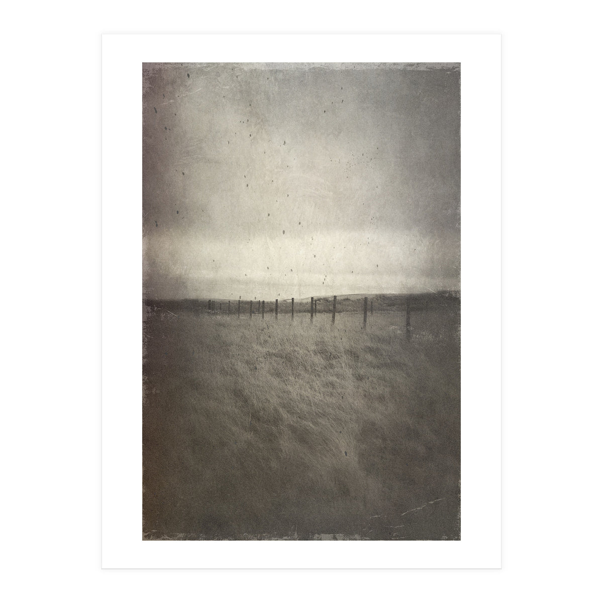Bleak winter landscape of Saddleworth Moor  (Print Only)