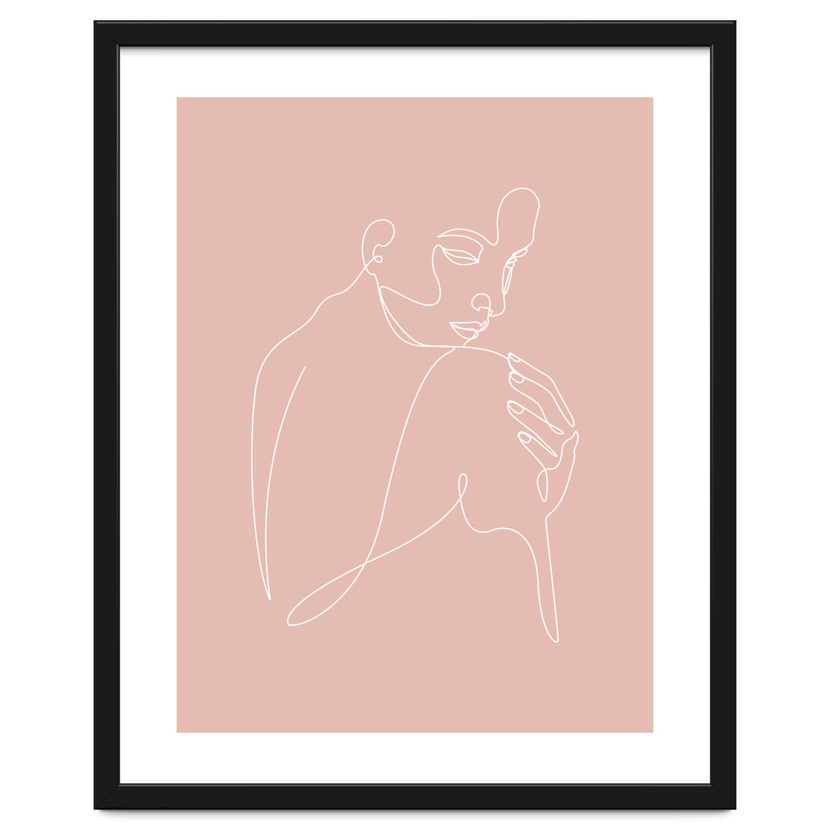 Sleep woman line pink