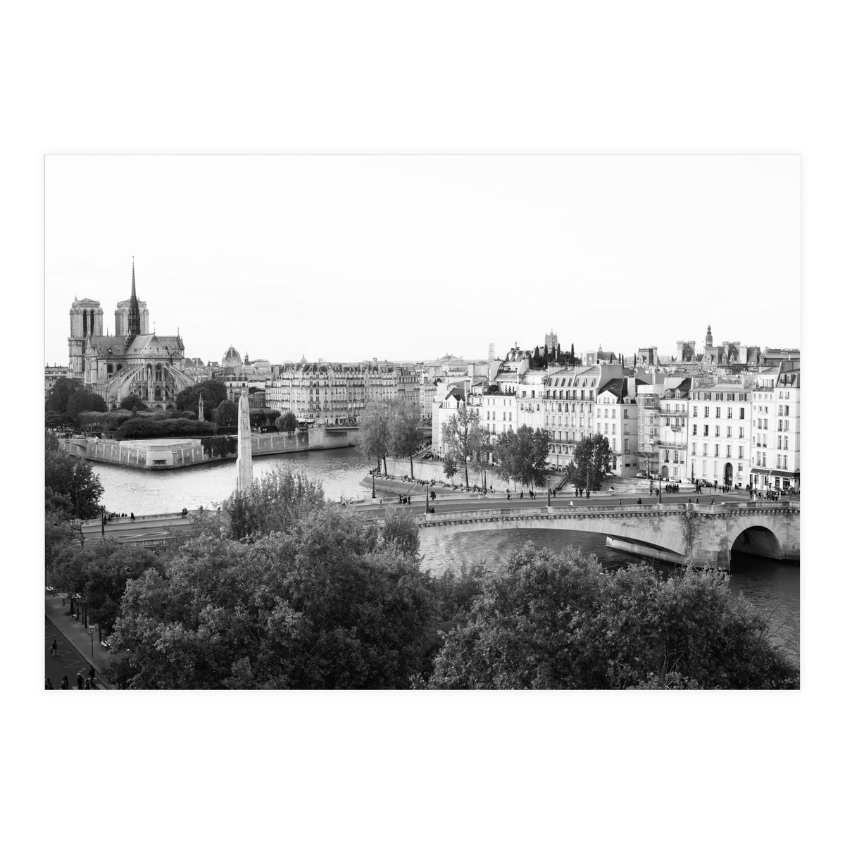 Paris View in Black and White (Print Only)