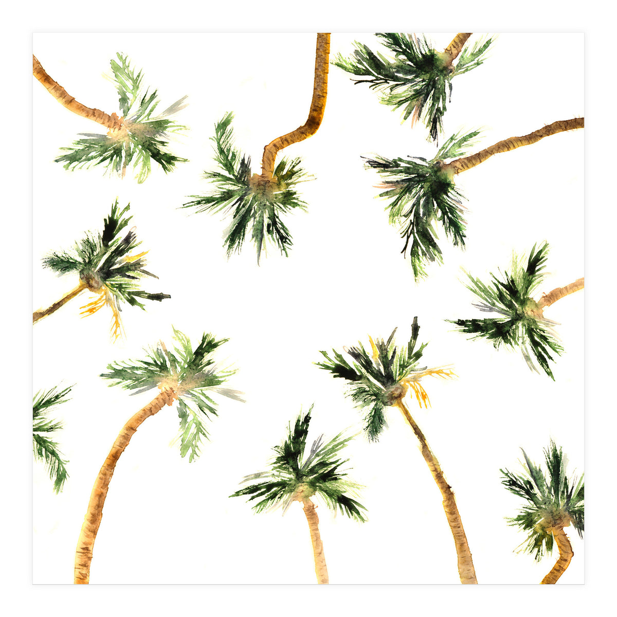 Under the coconut palms || watercolor (Print Only)