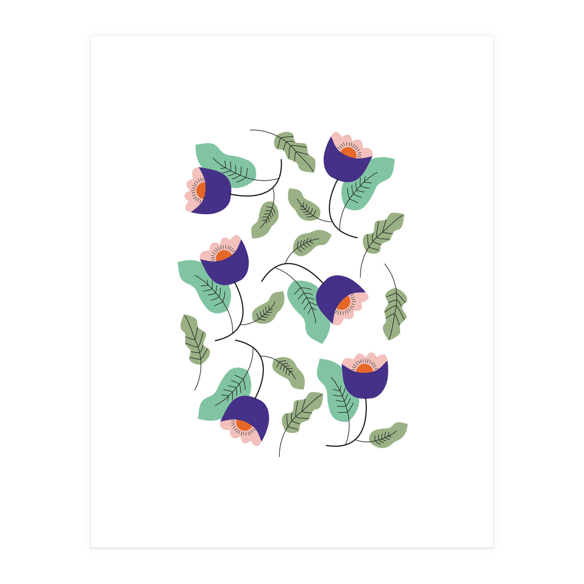 Shine And Rise Flowers Rgb (Print Only)