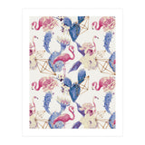 Flamingos, geometric and flowers 02 (Print Only) thumbnail