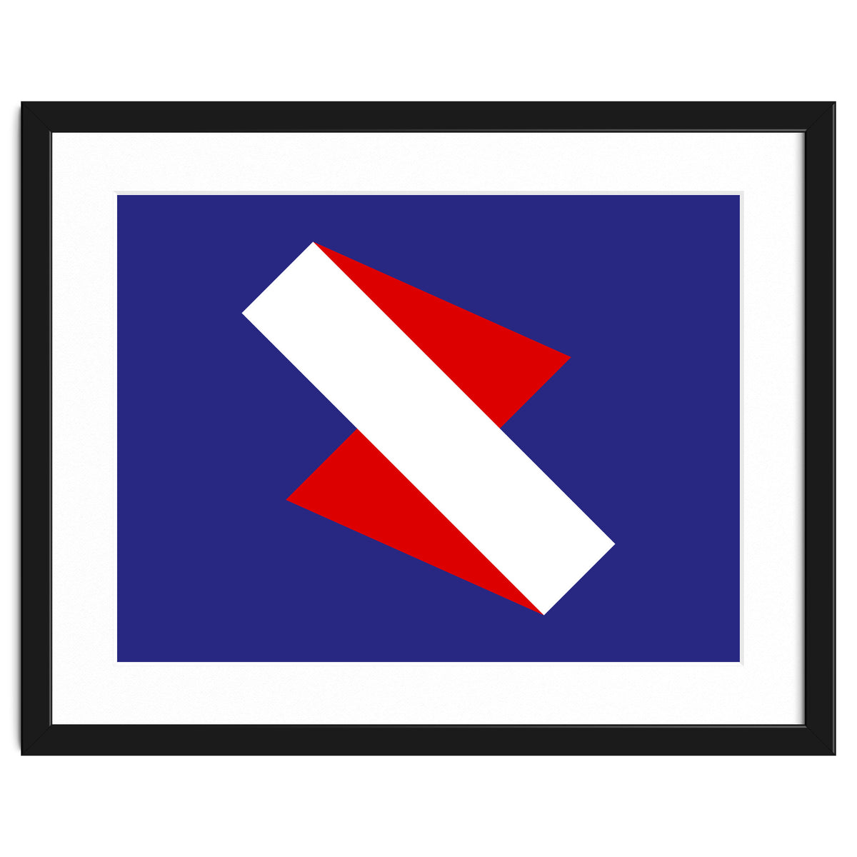 Geometric Shapes No. 68 - red & royal blue