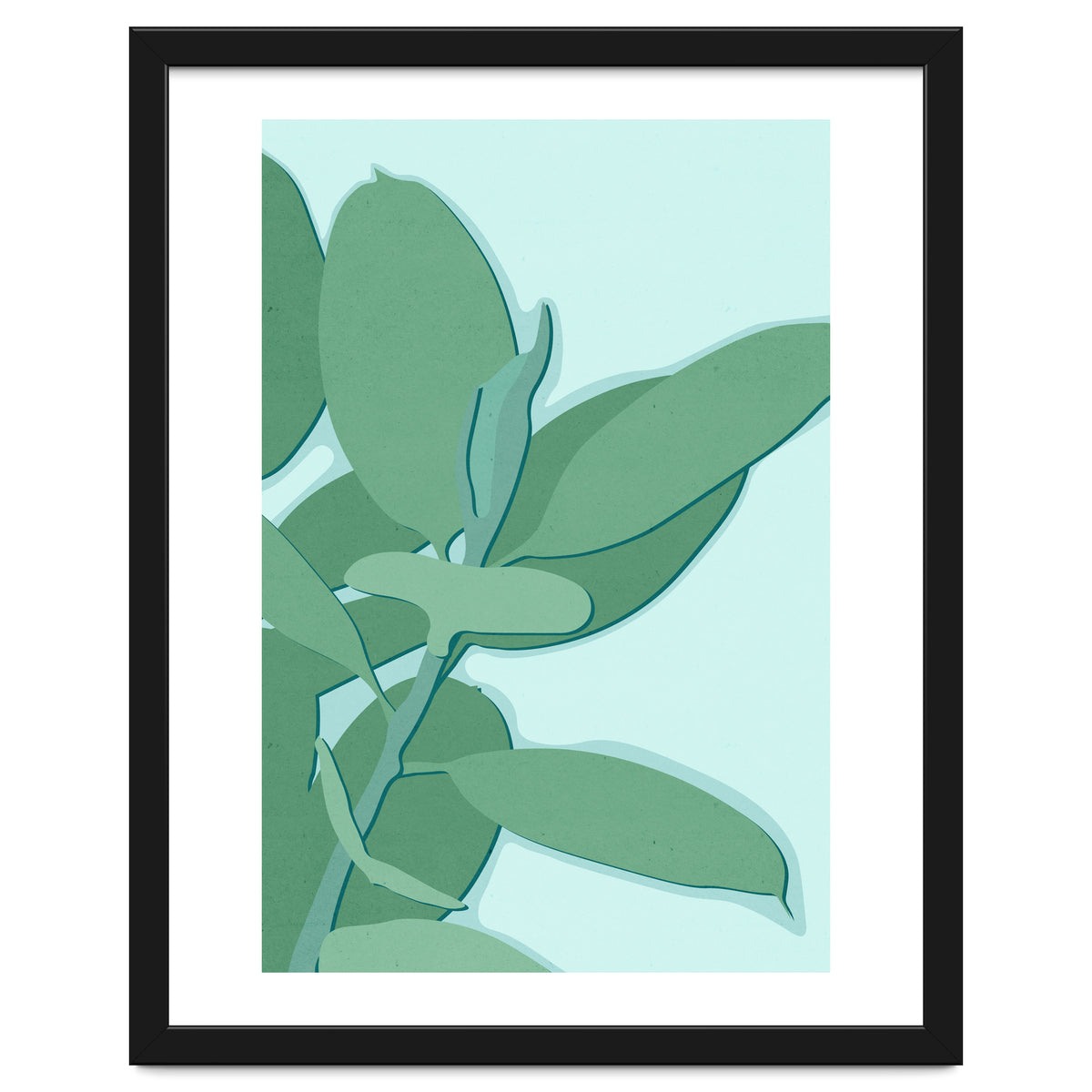 Minimal Rubber Tree Leaves - Greener Eden