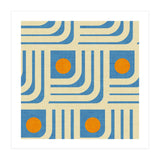 70s Curve Lines Blue Orange  (Print Only) thumbnail