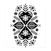Scandinavian Folk Pattern Monochrome (Print Only)