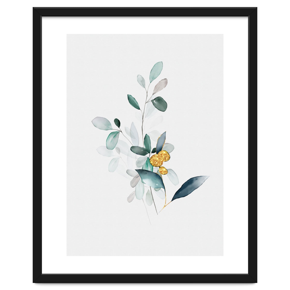Modern Botanical Gold & Sage Study 02
