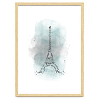 Watercolor Art Eiffel Tower | turquoise