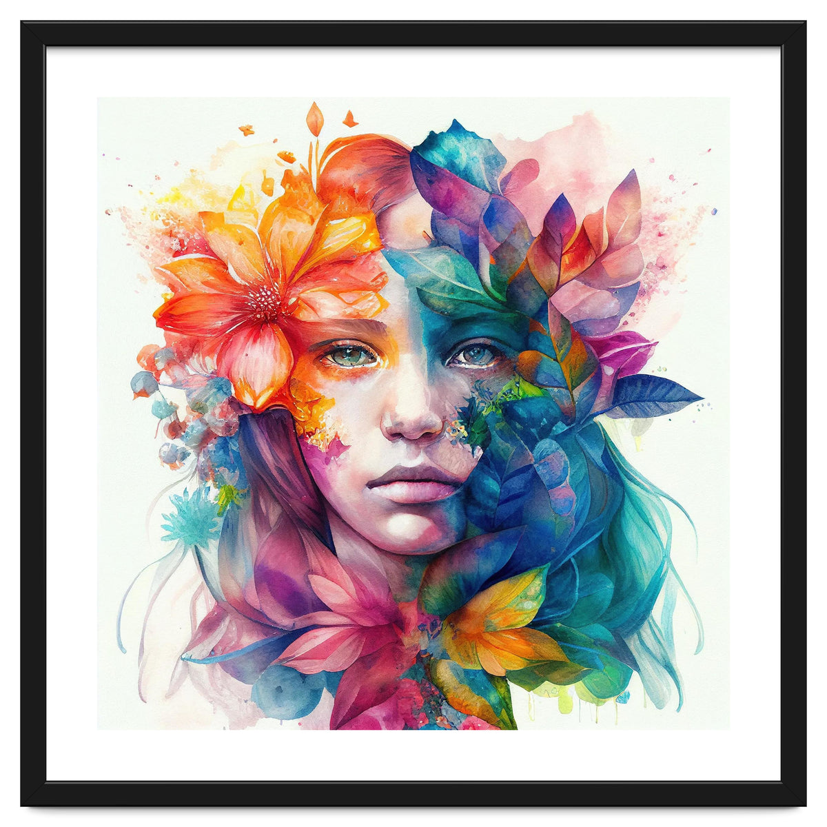 Watercolor Tropical Woman #8