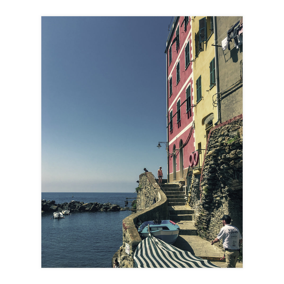 Cinque Terre Houses And Sea (Print Only)