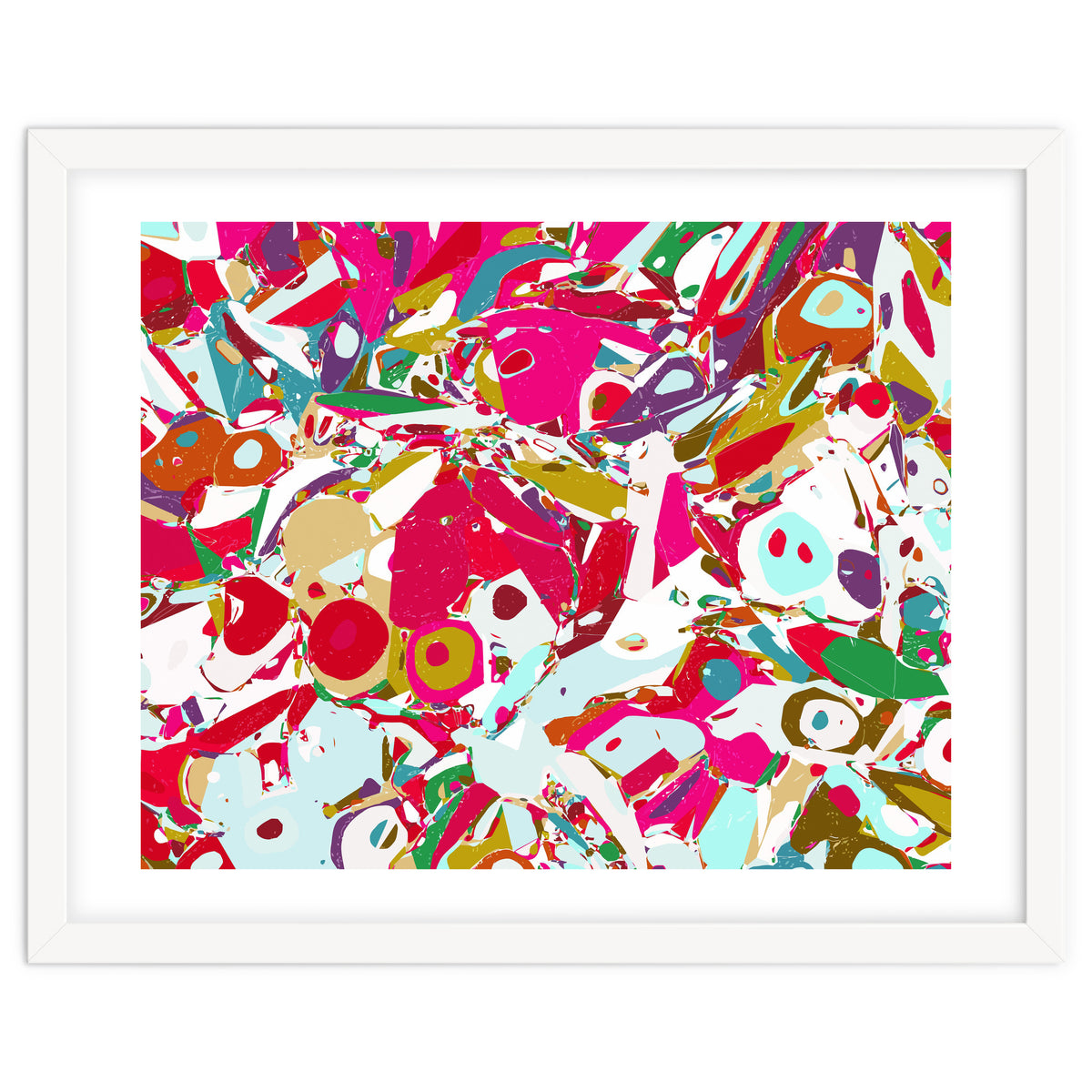 Abstract Emotion, Modern Contemporary Shapes, digital Painting, Eclectic Pop of Color Bohemian Illustration