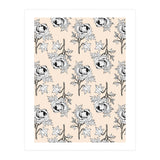 Drawing pattern of roses to pencil on beige (Print Only) thumbnail
