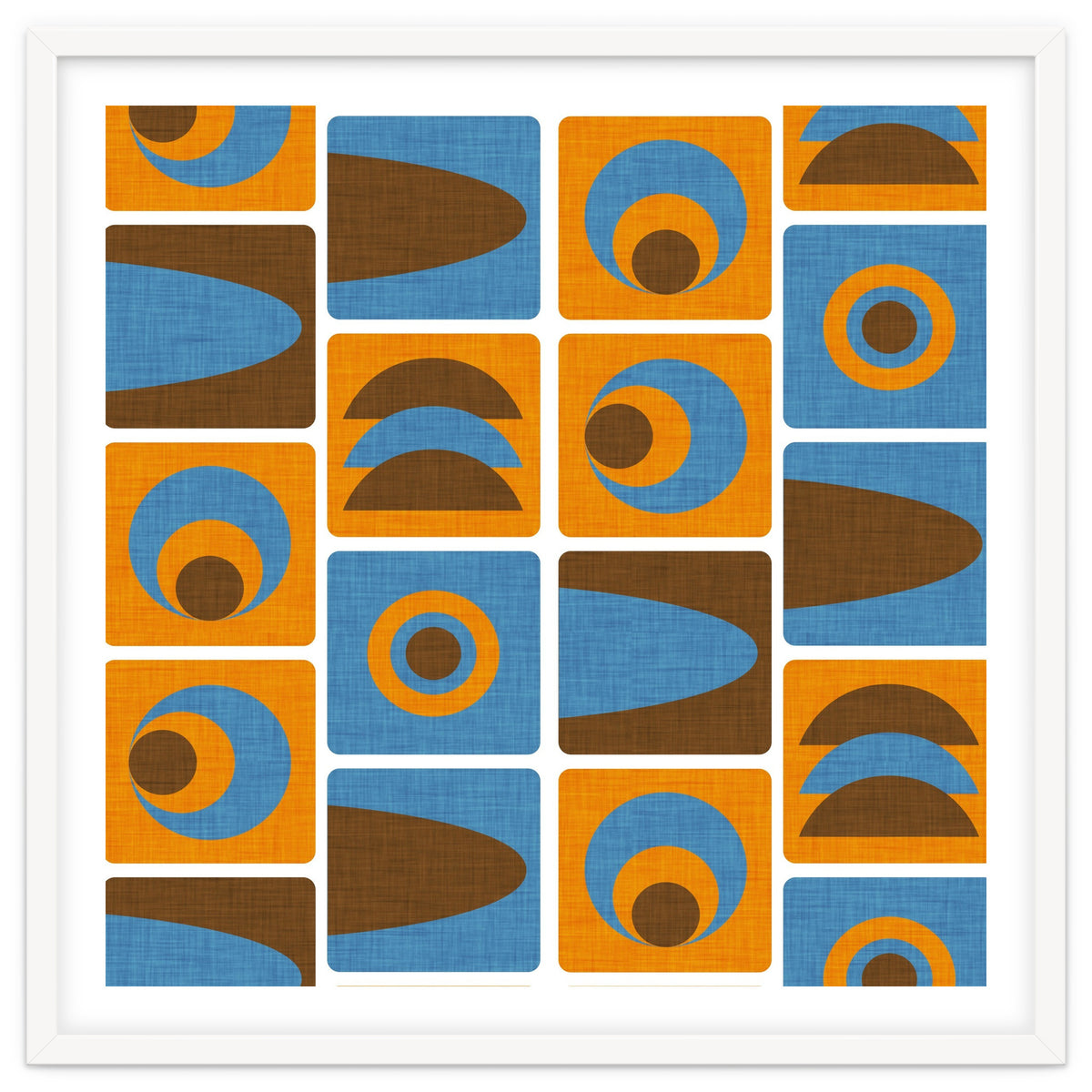 70s Cube Geo Orange Blue