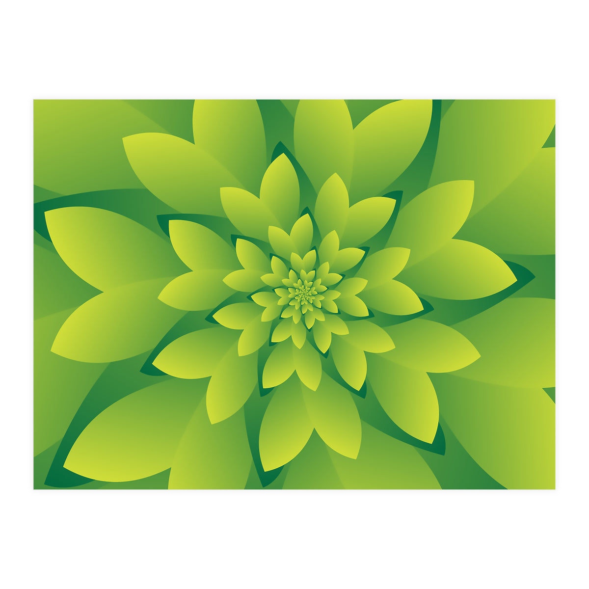 Abstract Green Floral Design 3D ART (Print Only)