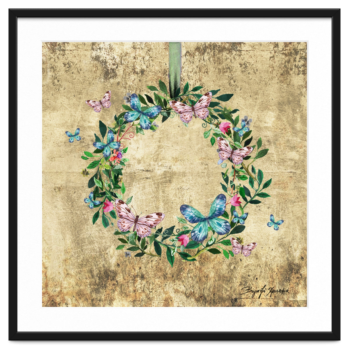 Wreath #Flowers & Butterflies#Royal collection