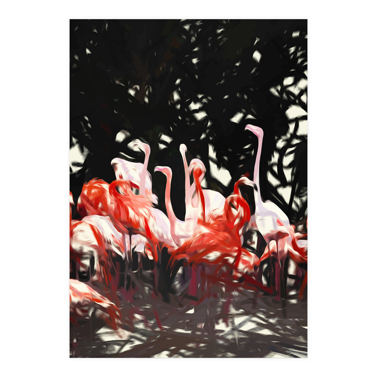 Flamingoes Under The Banyan Tree (Print Only)