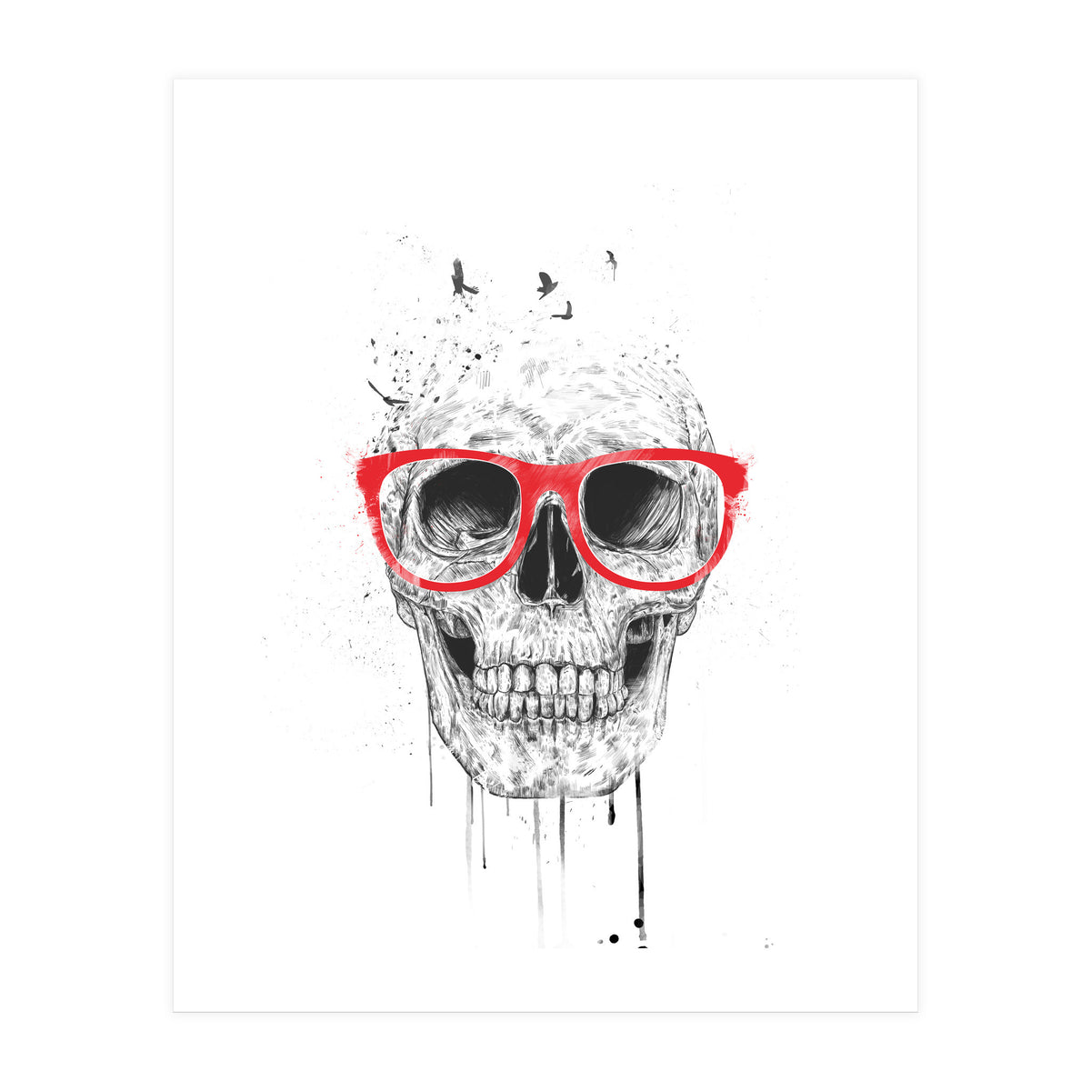 Skull With Red Glasses (Print Only)