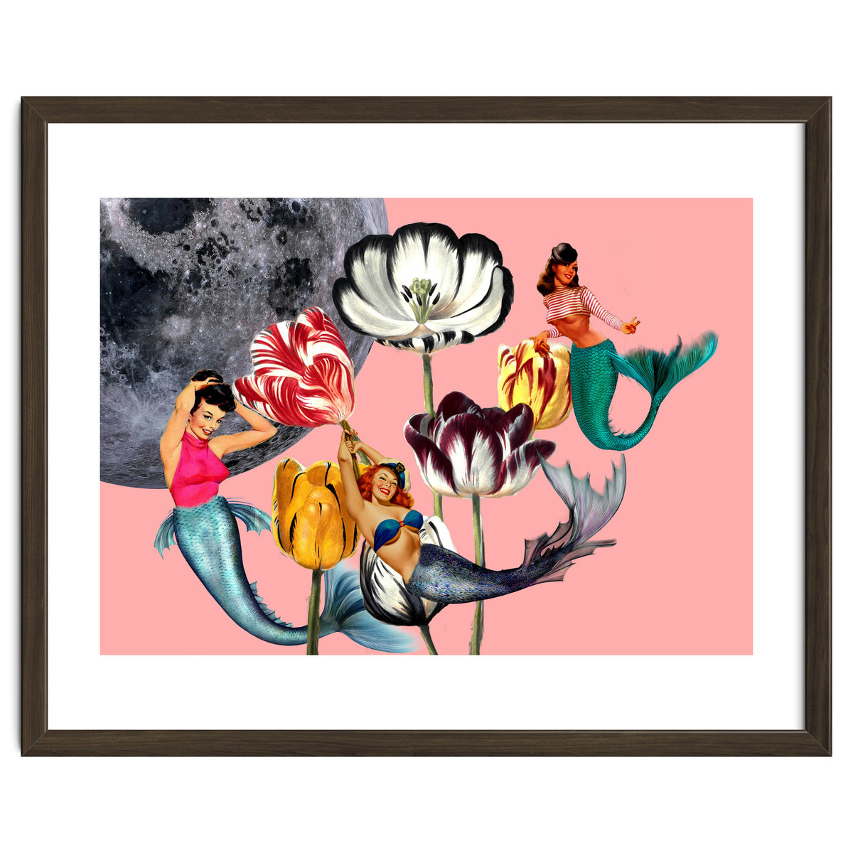 Mermaid Floral with moon