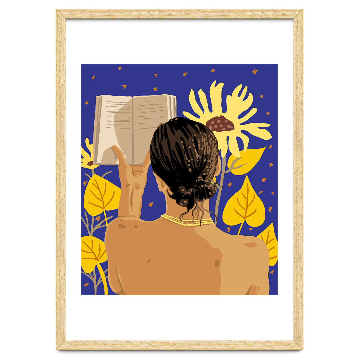 You're never alone when lost in the magic of a book, Bohemian Reader Botanical, Nude Plant Lady