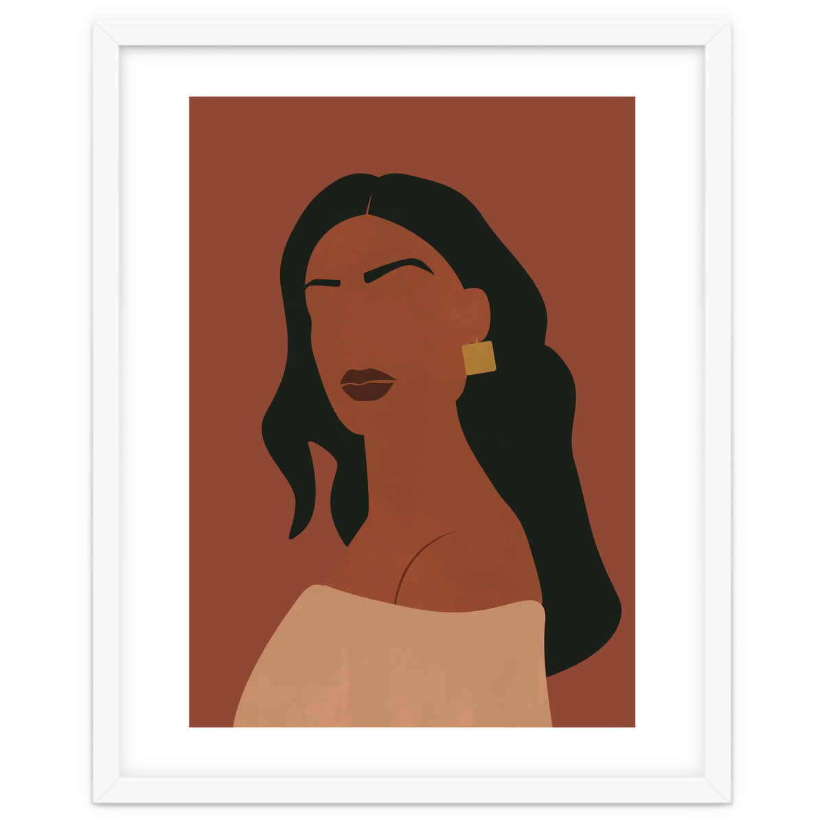 Abstract Woman with Gold Earring