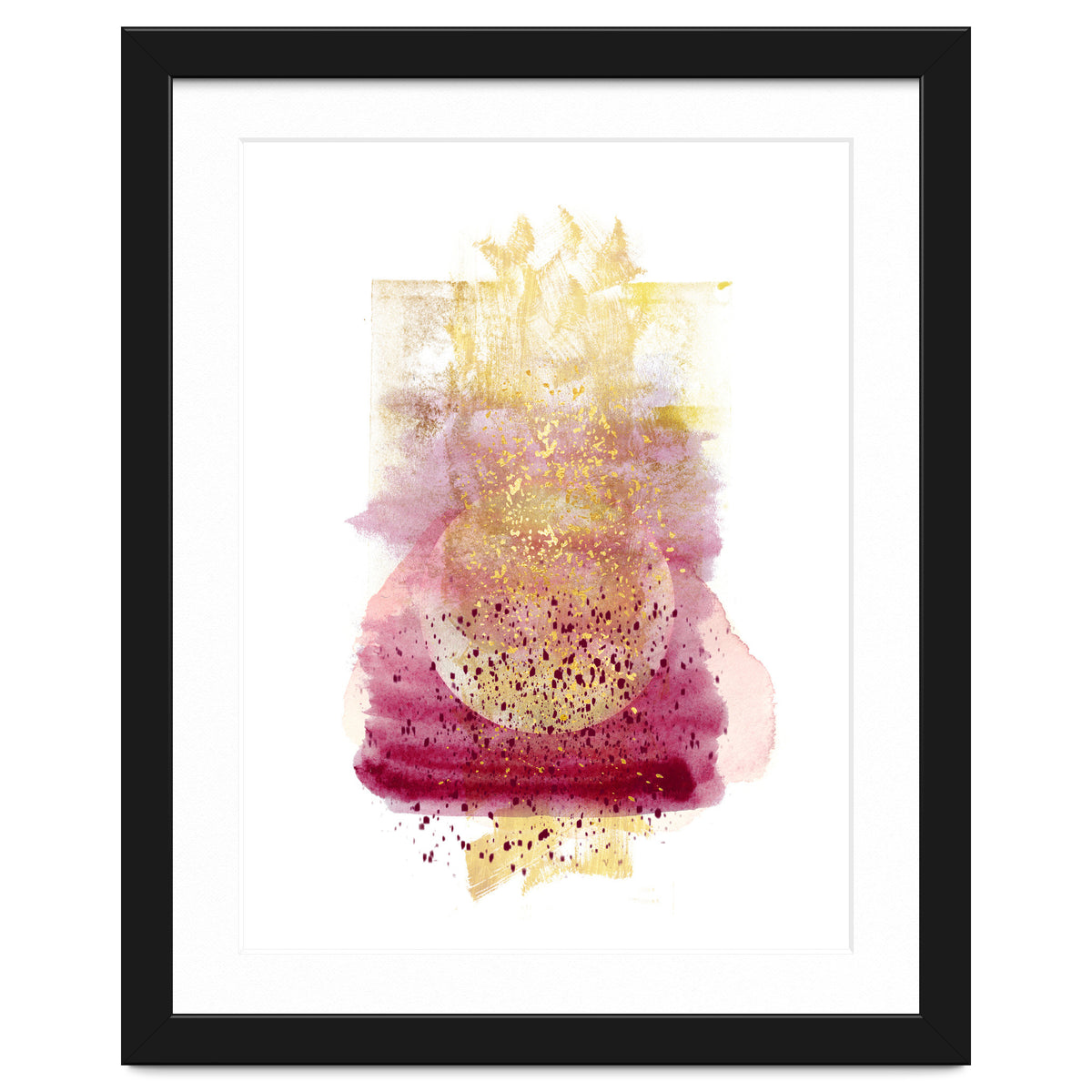 Abstract watercolour summer moon